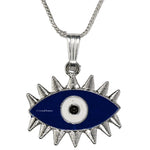 Blue Evil Eye Pendant Necklace - Exclusive (Silver)