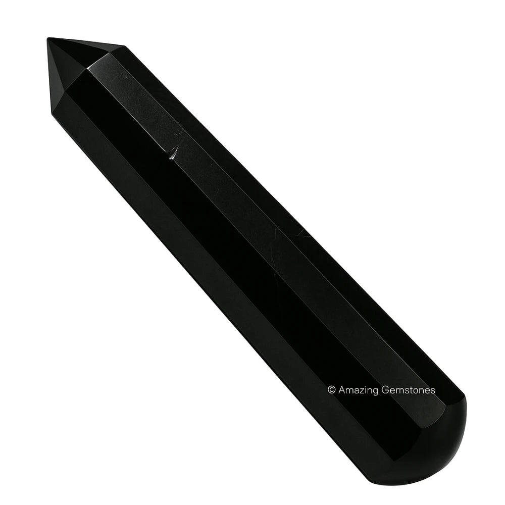 Black Tourmaline Wand (Faceted)