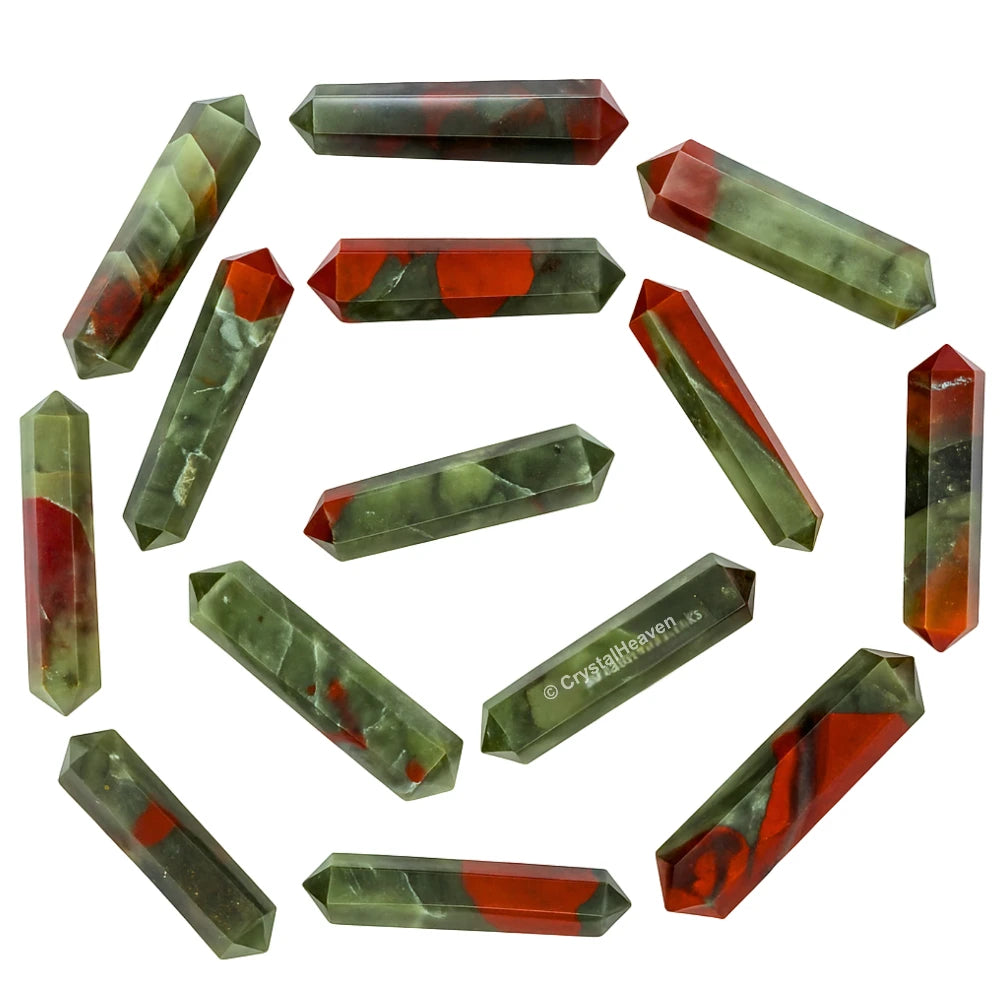 African Bloodstone Pencil Points (Double Terminated) (Set of 10)