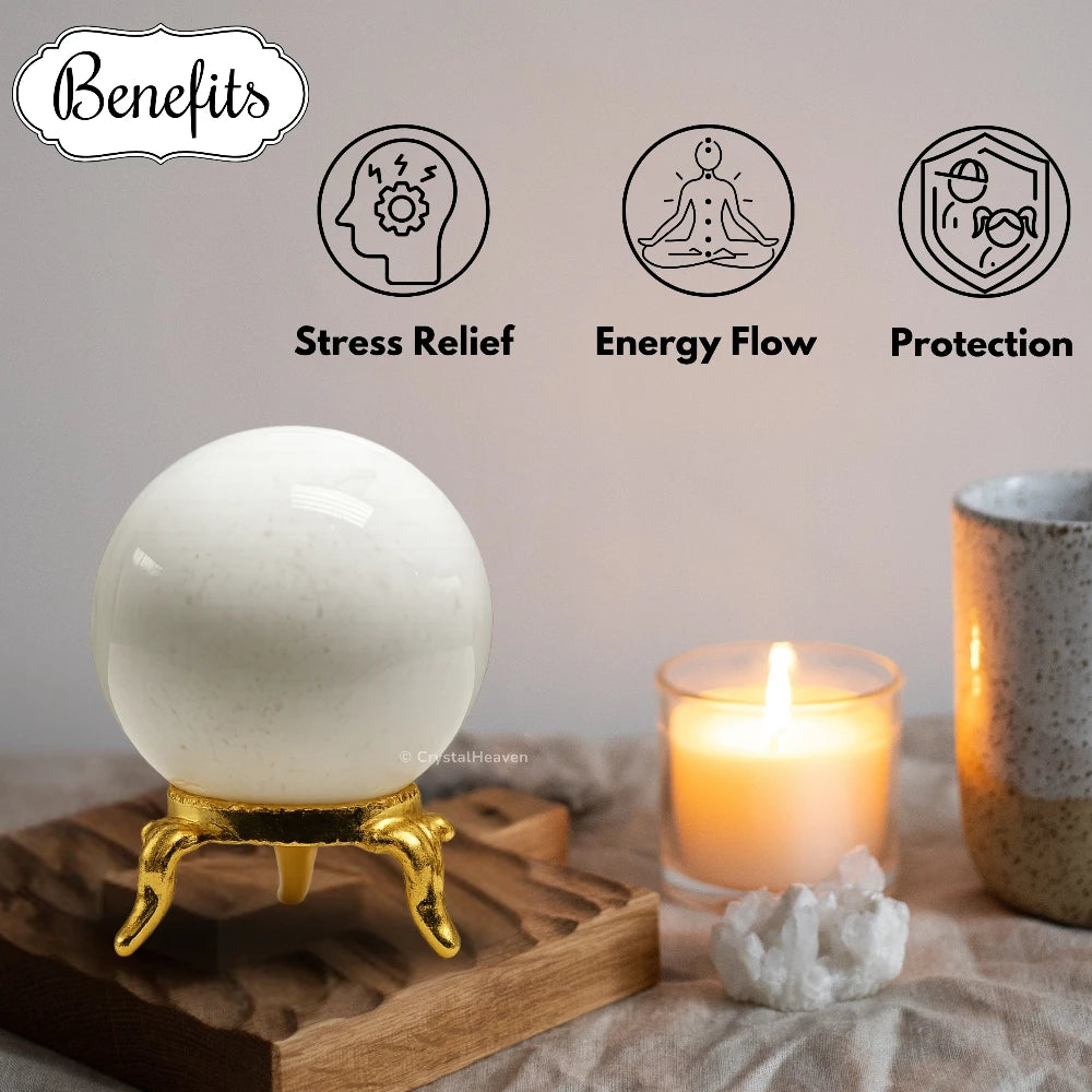 Snow Quartz Sphere (2 Inch)