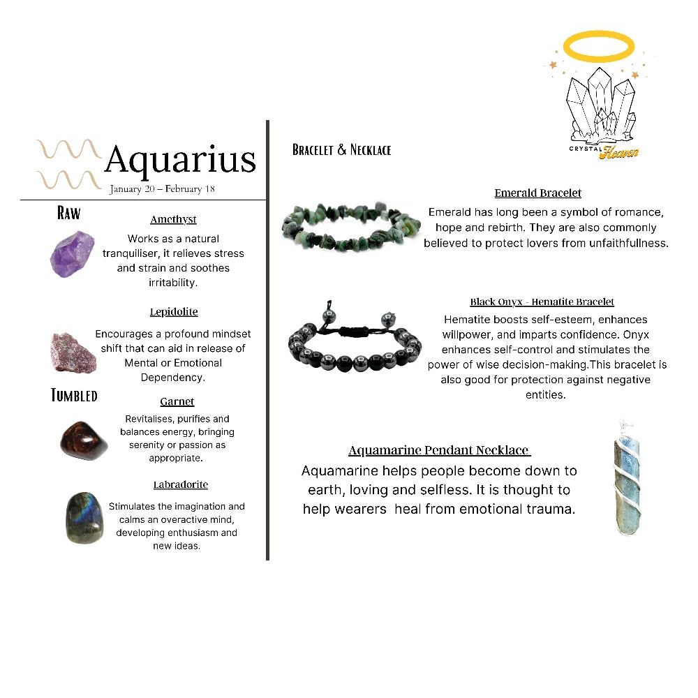 Aquarius Healing Crystals and Stones Premium Set