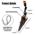 Red Tiger Eye Pendulum Pendant Necklace (Macrame)