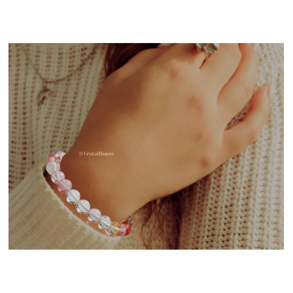 Multi Cherry Quartz Bracelet (Elastic)
