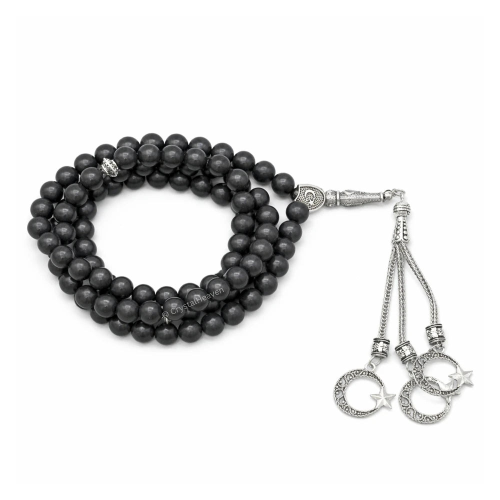 Shungite Crystal Tasbih (Silver)