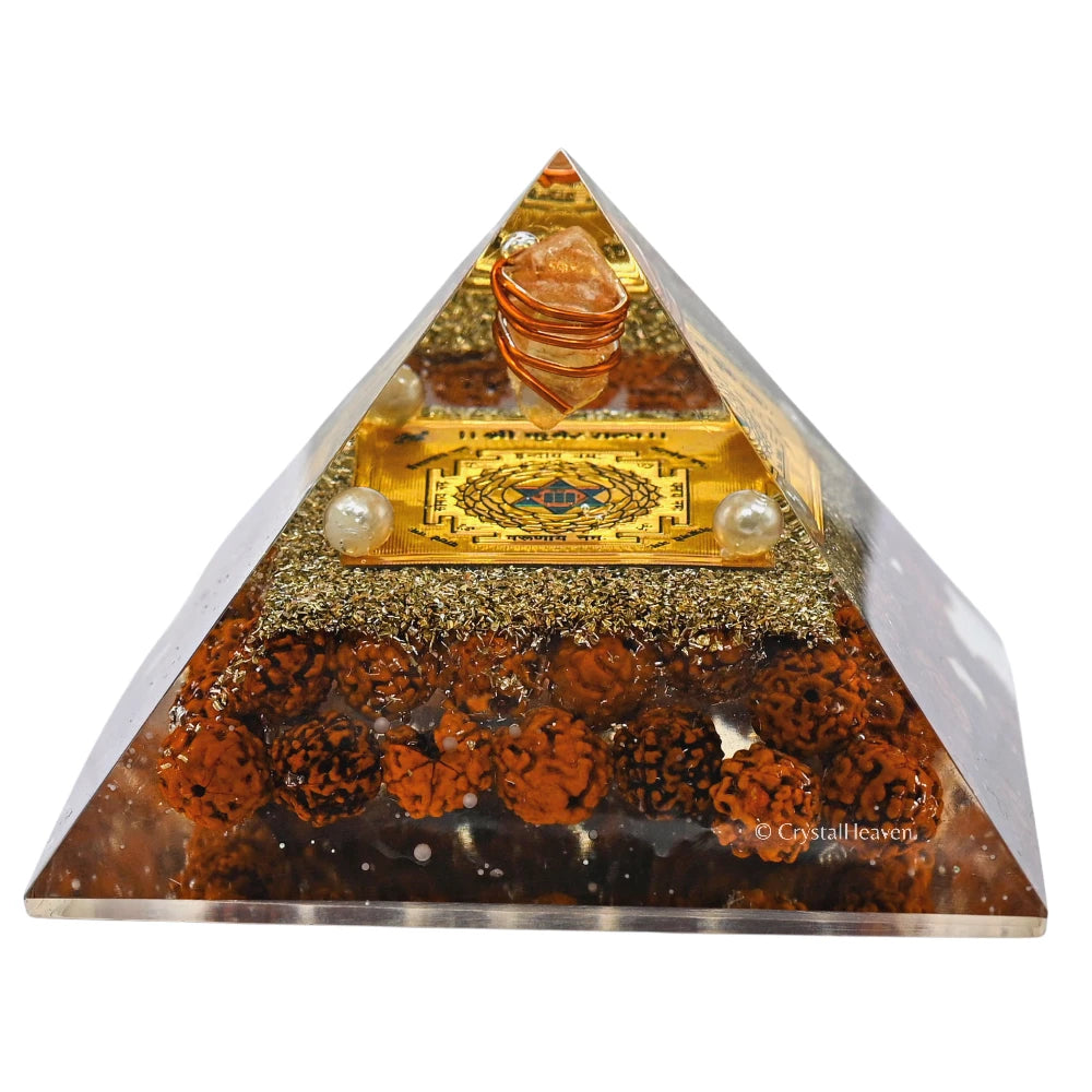 Rudraksha Orgone Pyramid - Shri Kuber Yantra