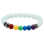 Opalite with Chakra Bracelet (Elastic)