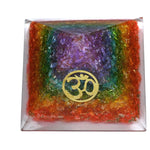 7 Chakra Onyx Orgone Pyramid (Samll OM)