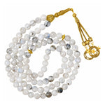 Rainbow Moonstone Crystal Tasbih (Gold)