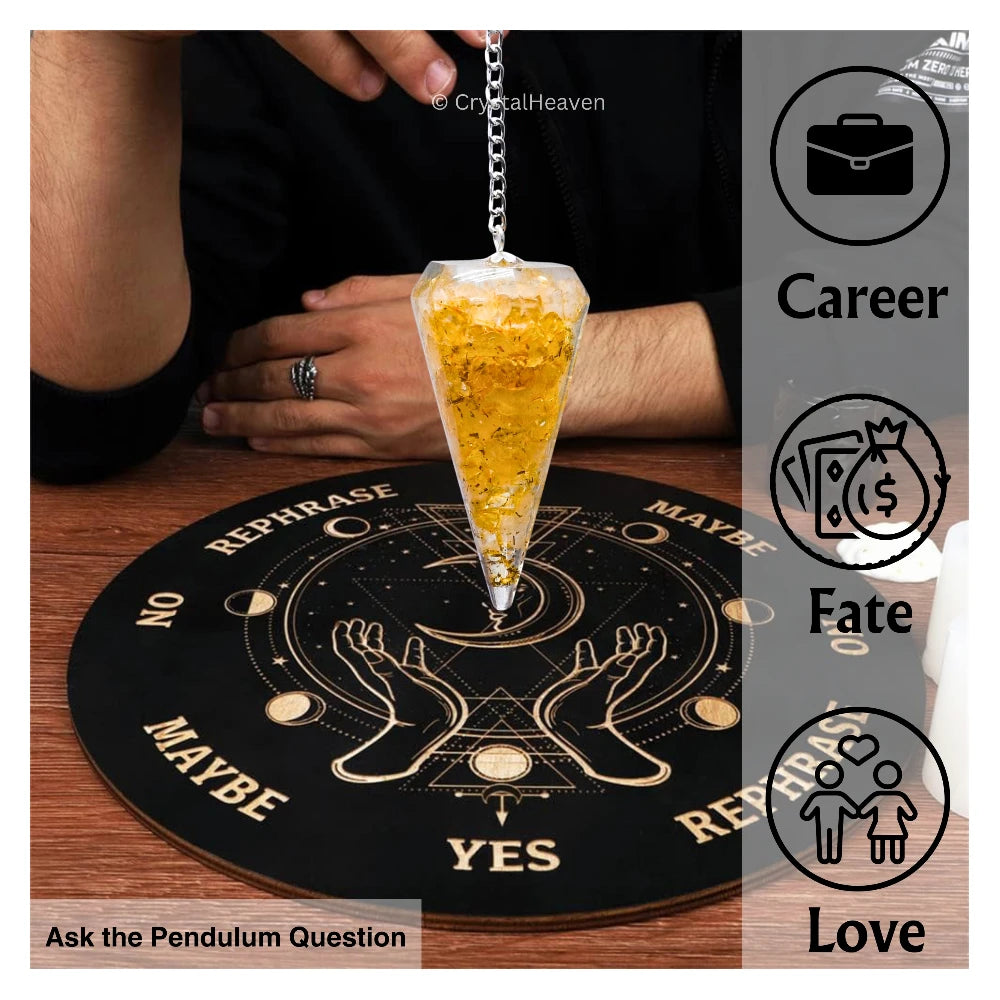 Citrine Onyx Crystal Orgone Pendulum
