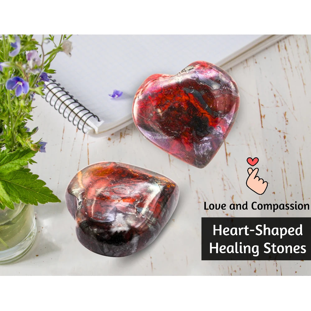 Red Jasper Hematite Heart