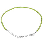 Peridot Bracelets - 2mm Faceted Beads (Silver)