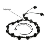Anti Swelling Black Obsidian Hematite Set Of 3 Anklet (Hand Knotted)