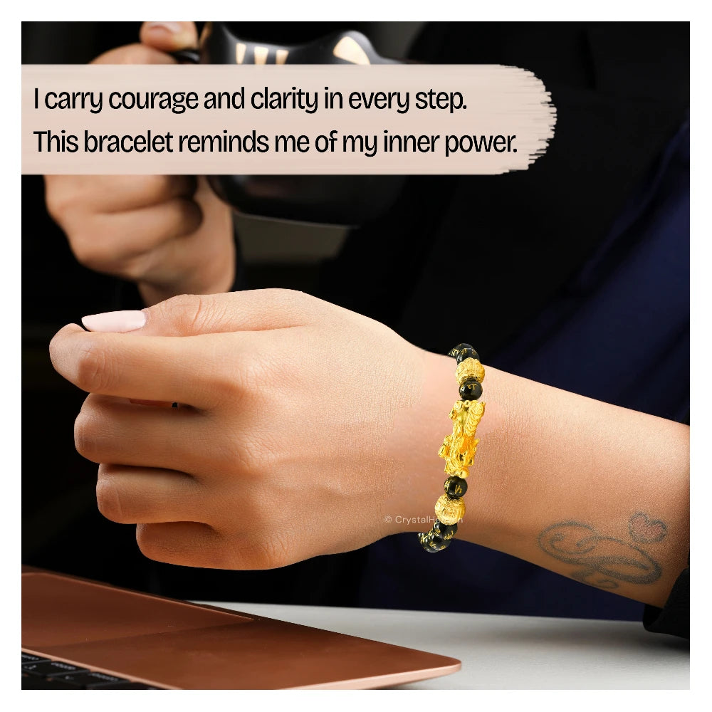 Feng Shui Bracelet Black Obsidian (Adjustable)