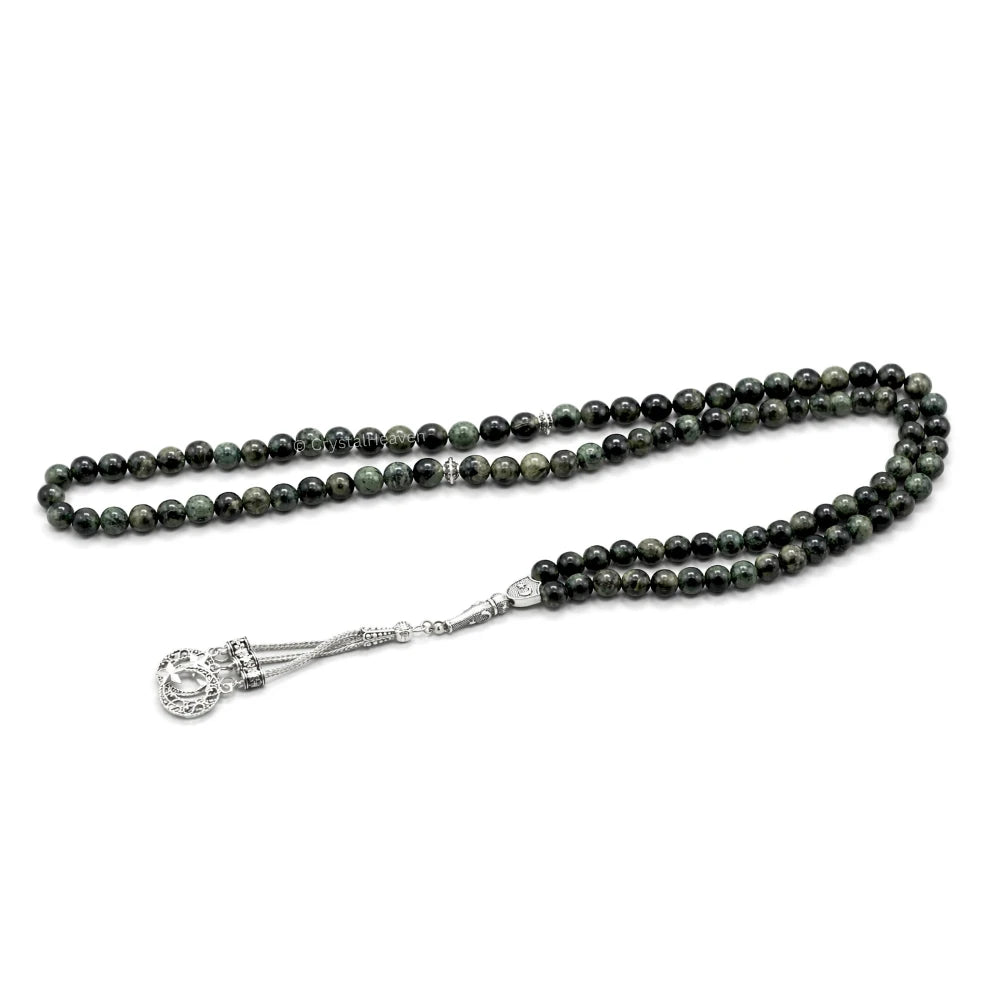 Kambaba Jasper Crystal Tasbih (Silver)