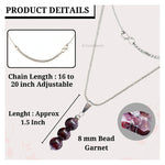 Garnet Crystal Bead Necklace (Silver)