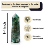 Moss Agate Crystal Tower (3" to 4" inch)