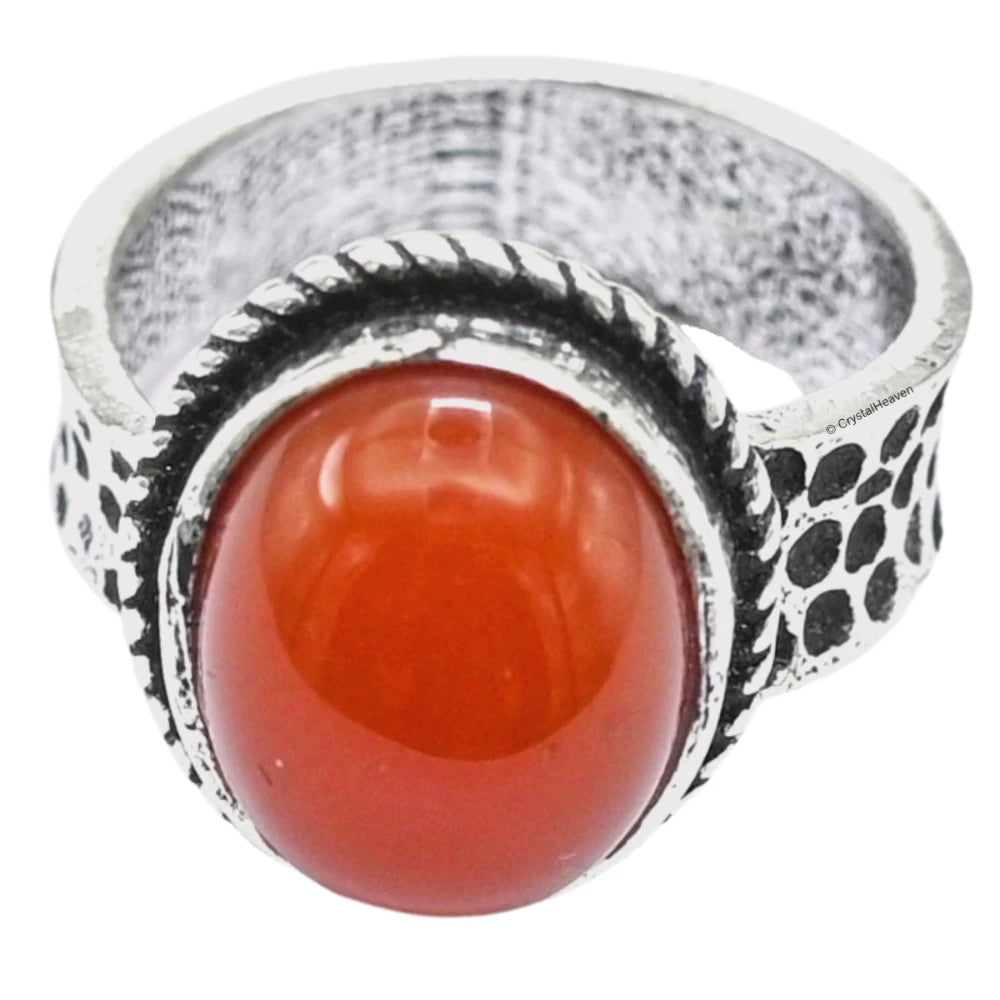 Carnelian Onyx Ring (Silver/Oval)