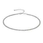 Labradorite Anklet - 2mm Faceted Beads (Silver)
