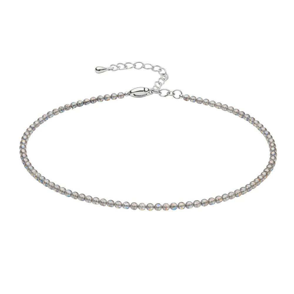 Labradorite Anklet - 2mm Faceted Beads (Silver)