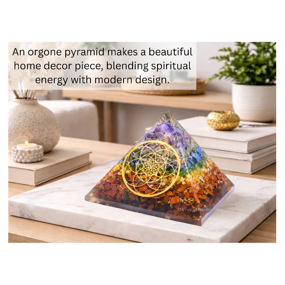 7 Chakra Orgone Pyramid (Seed Of Life)