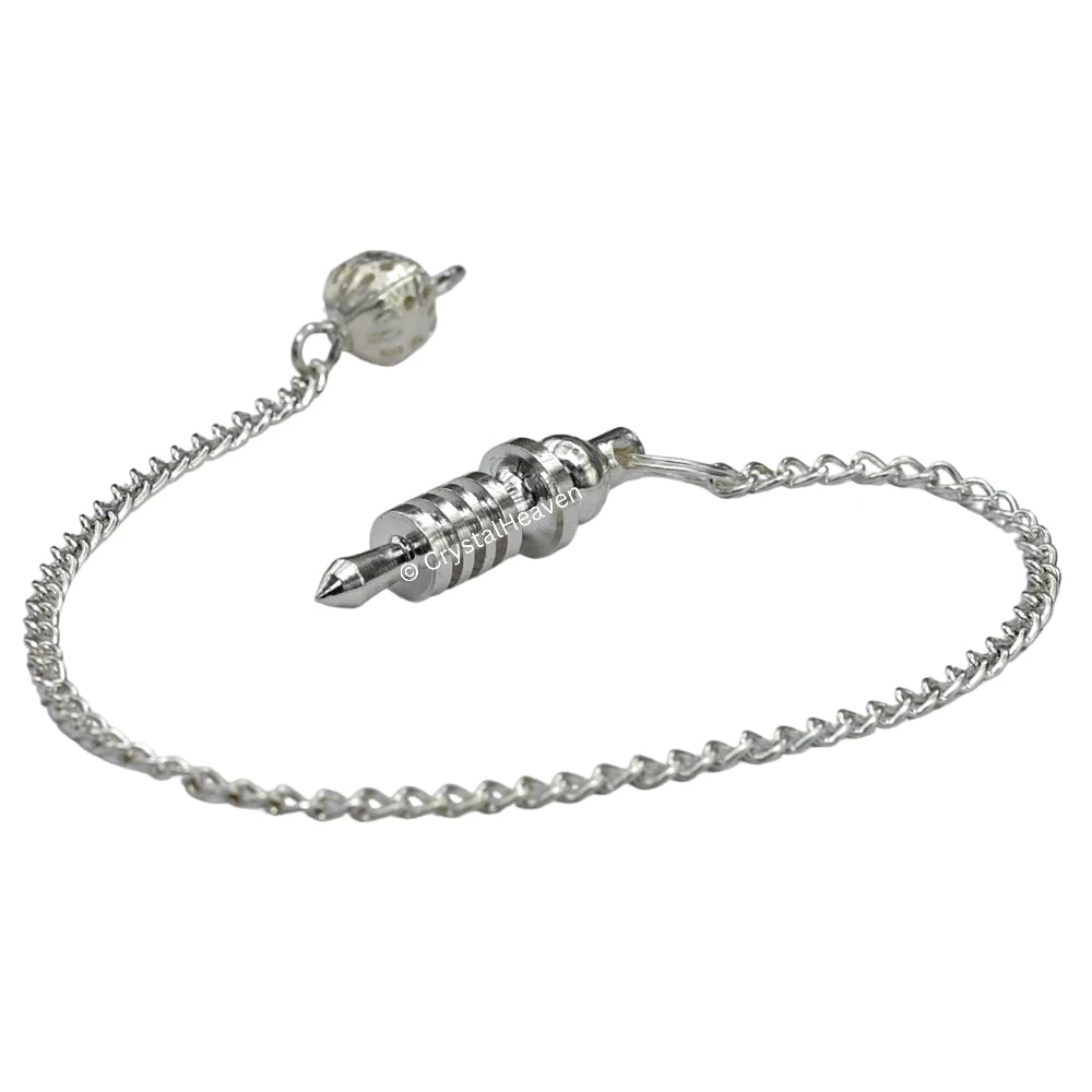Metal Brass Pendulum - Silver Double ISIS 4 Ring with Plate (MP96)