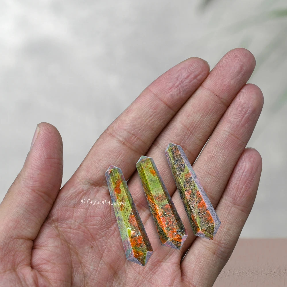 Unakite Pencil Points (Double Terminated) (Set of 10)