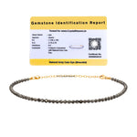 Grey Cats Eye Bracelets - 2mm Faceted Beads (Gold)