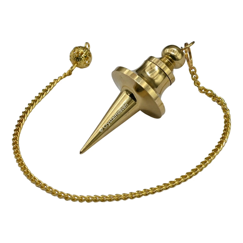 Metal Brass Pendulum - Gold Long Point with Disc (MP100)