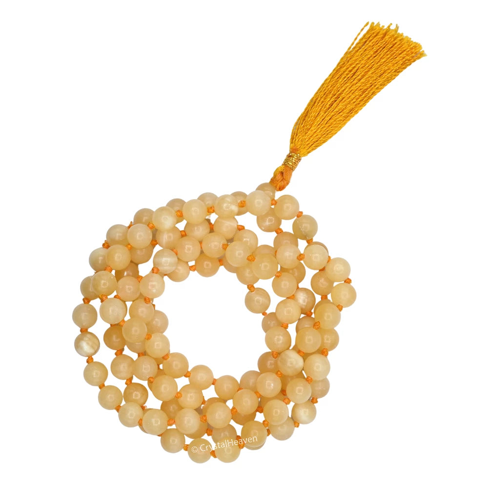 Yellow Calcite Japa Mala (Hand Knotted)