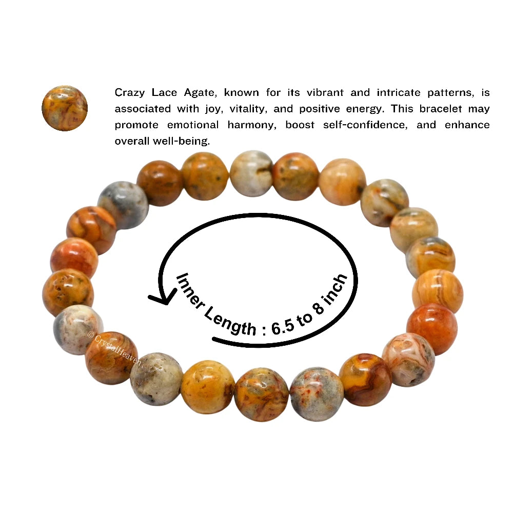 Crazy Lace Agate Bracelet (Elastic)