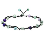 Multi Fluorite  Anklet (Hand Knotted)