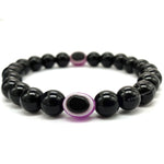Purple and Black Obsidian Evil Eye Bracelet