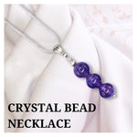 Amethyst Crystal Bead Necklace (Silver)