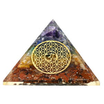 7 Chakra Orgone Pyramid (OM Flower Of Life)