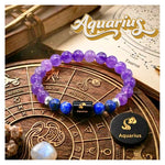 Aquarius Bracelet (कुंभ राशि) - Amethyst & Lapis Lazuli