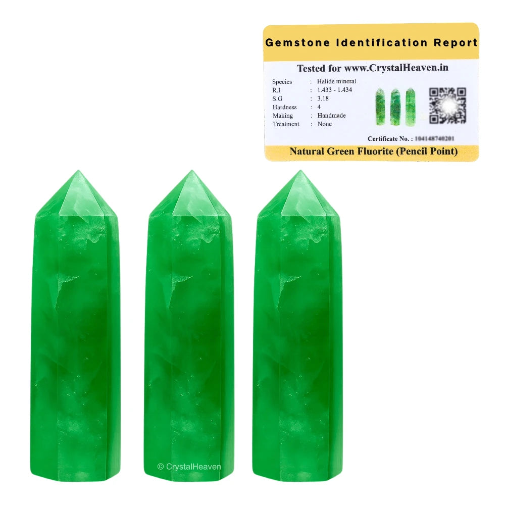Green Fluorite Pencil Points (Set of 3)