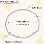 Rose Quartz Bracelets - 2mm Faceted Beads (Silver)