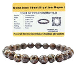 Brown Snowflake Obsidian Bracelet (Faceted-Stretchable)