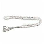 Rainbow Moonstone Crystal Tasbih (Silver)