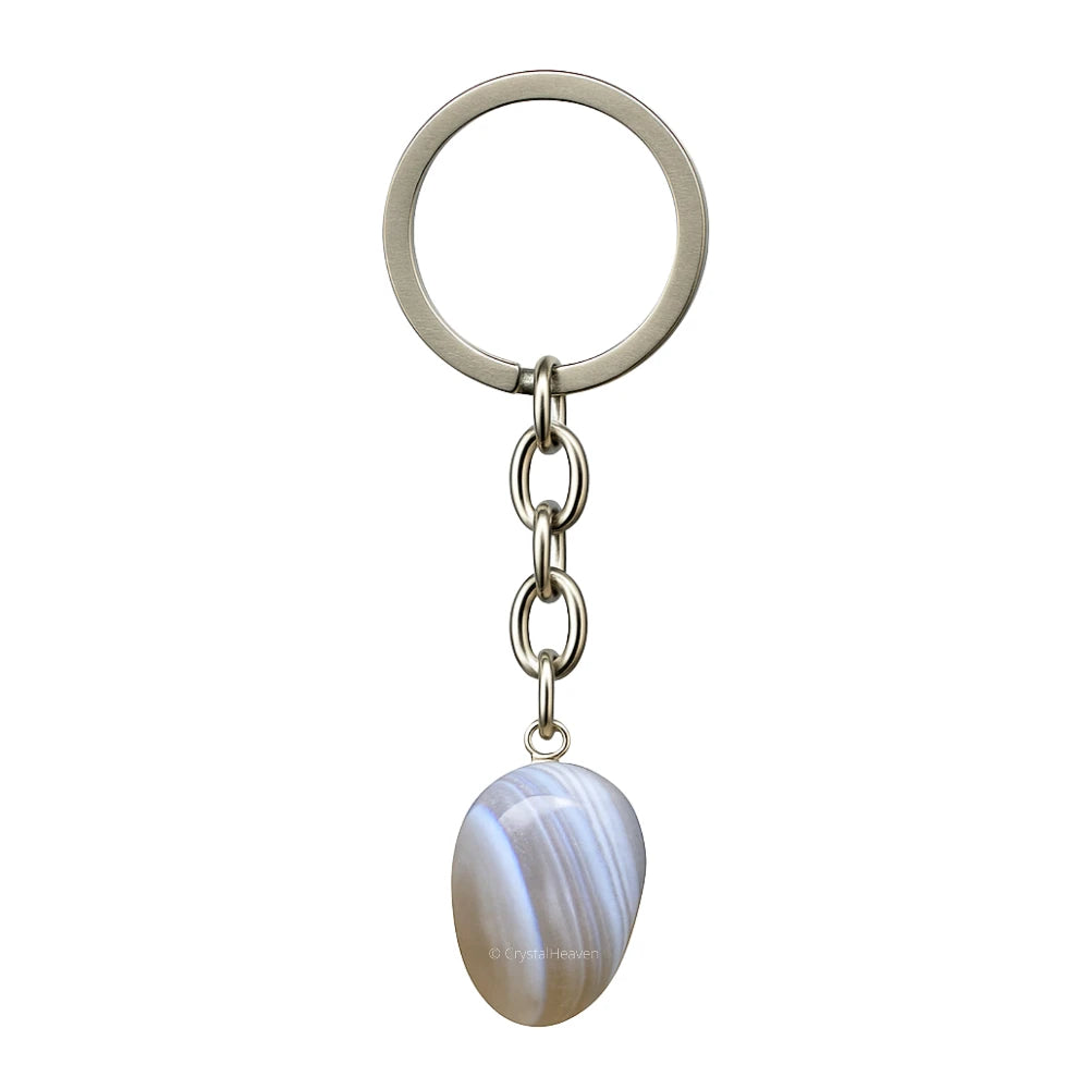 Lace Agate Crystal Keychain (Tumbled)