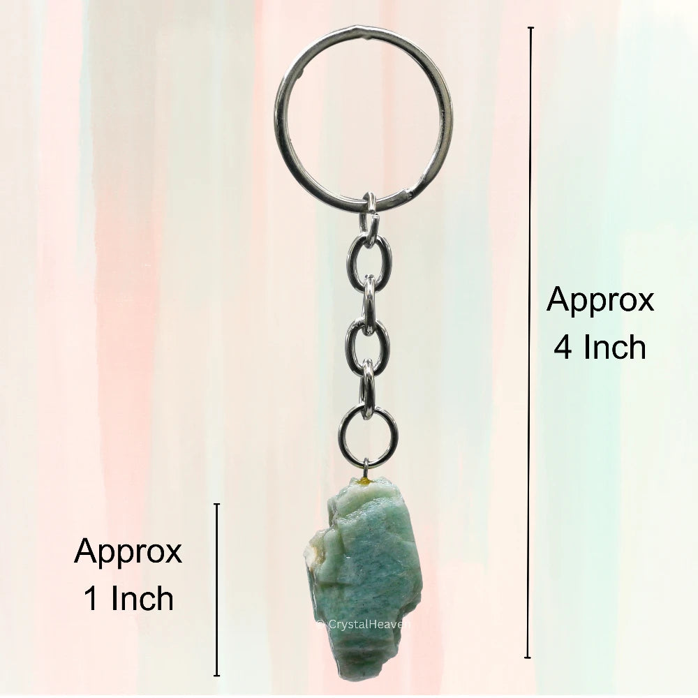 Amazonite Crystal Keychain (Raw)