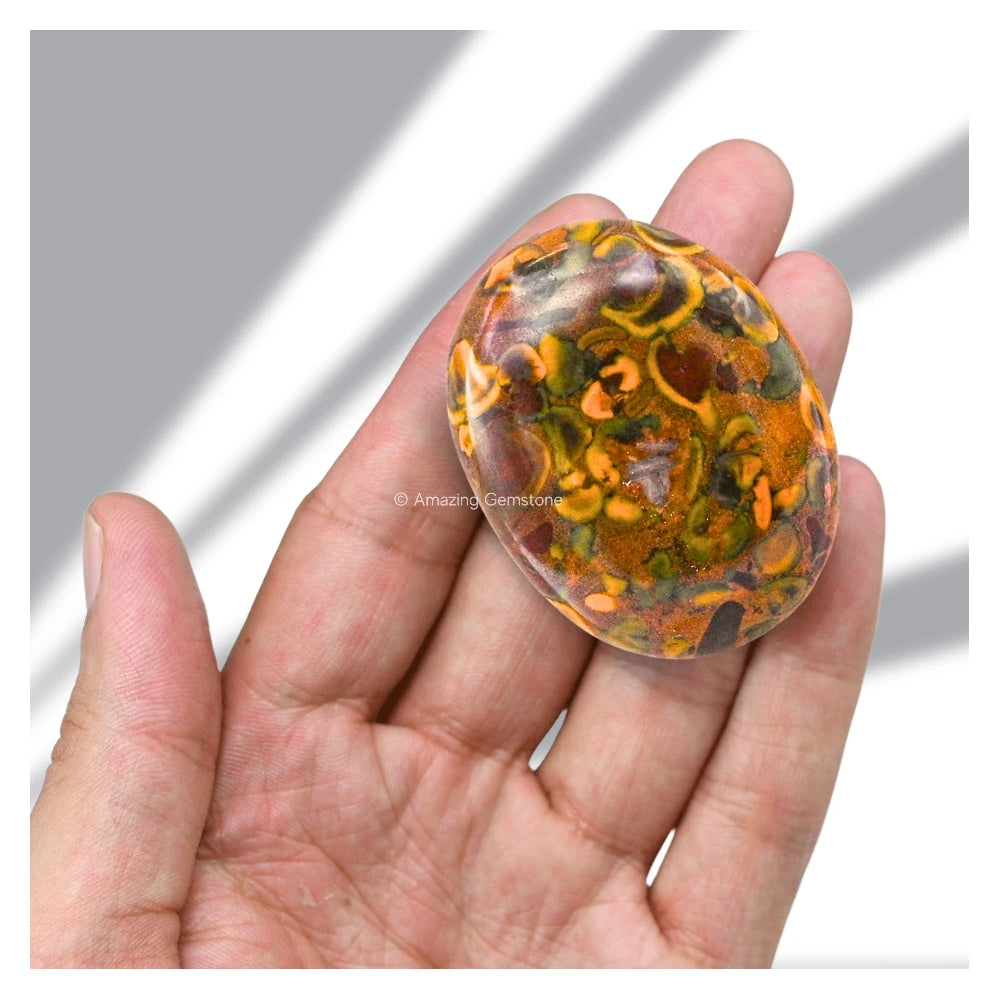 Fruit Jasper Palm Stone