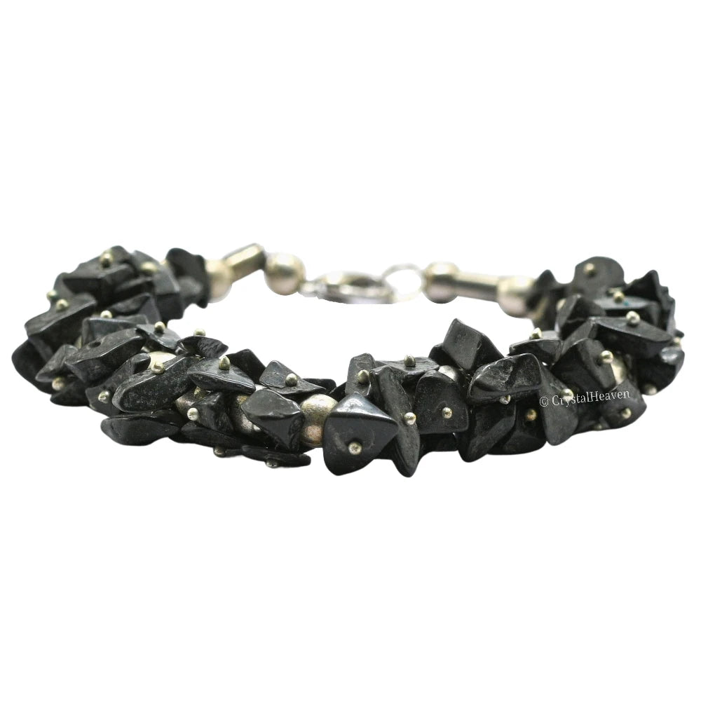 Shungite Chips Bead Bracelet (Adjustable, Fuse Wire)