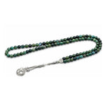 Moss Agate Crystal Tasbih (Silver)