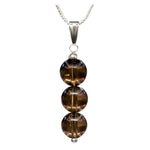 Smoky Quartz Crystal Bead Necklace (Silver)