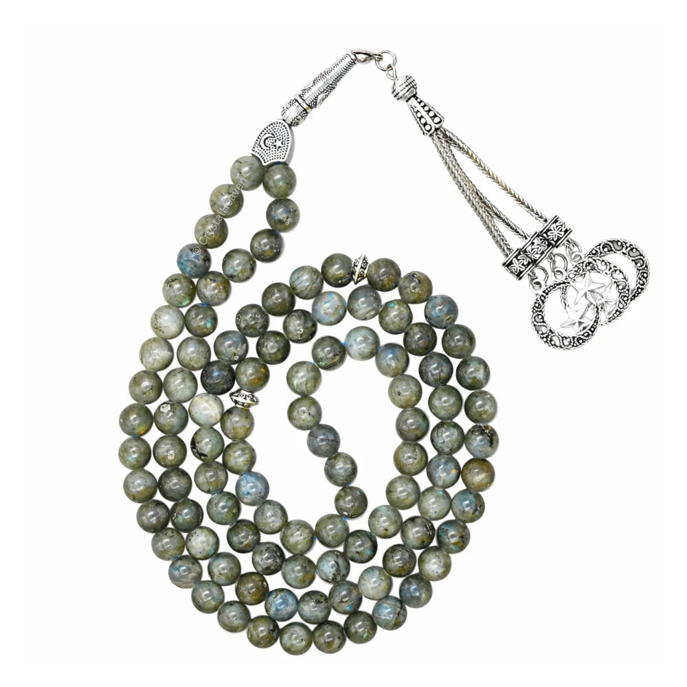 Labradorite Crystal Tasbih (Silver)