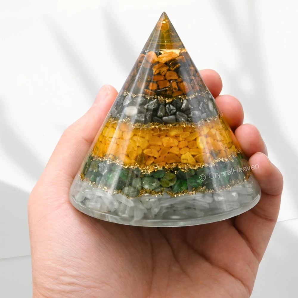 Conical Dhanyog Orgone Pyramid to Attract Wealth and Financial Prosperity