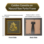 Golden Ganesha on Natural Pyrite Frame – Vastu Decor
