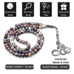 Botswana Agate Crystal Tasbih (Silver)