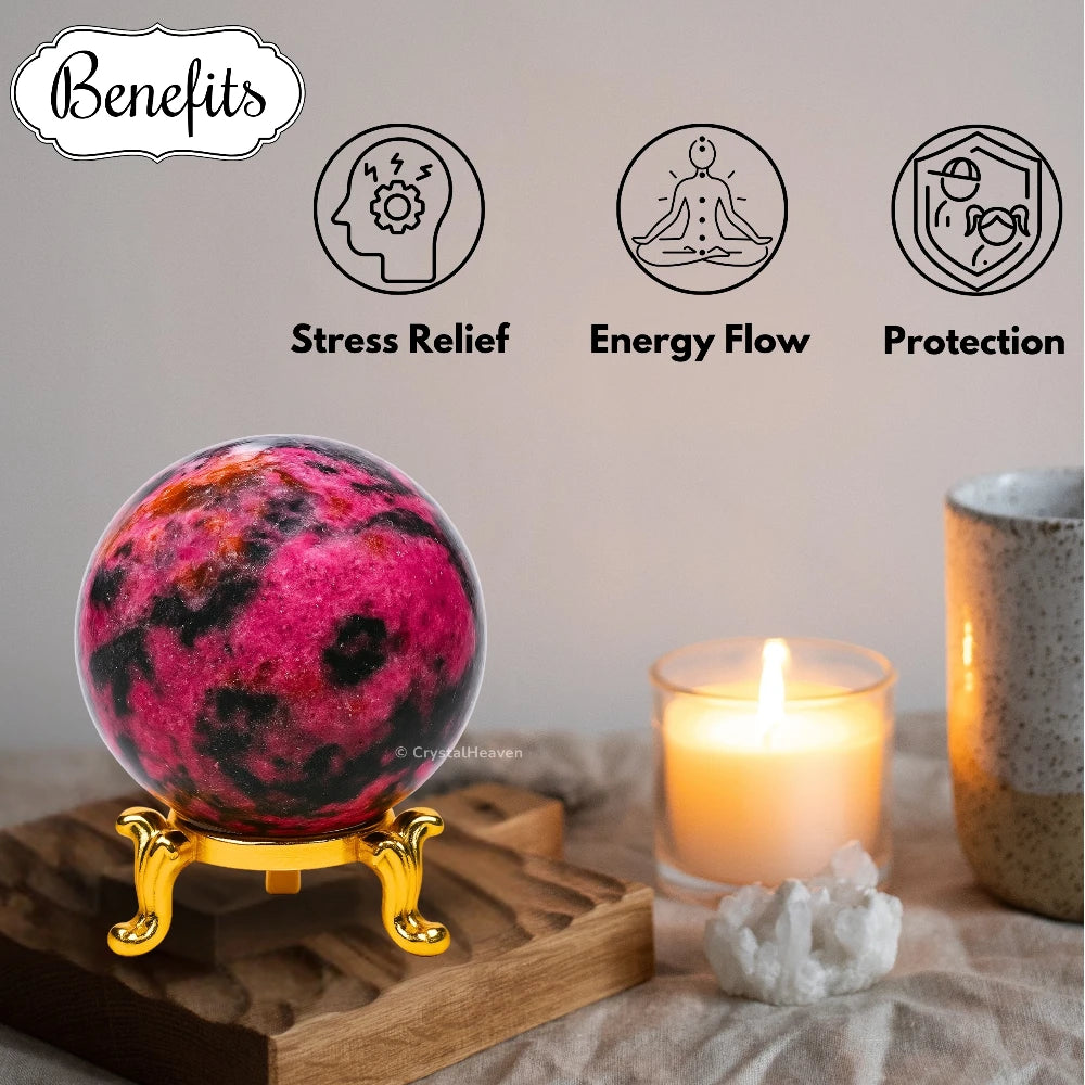Rhodonite Sphere (1.5 Inch)
